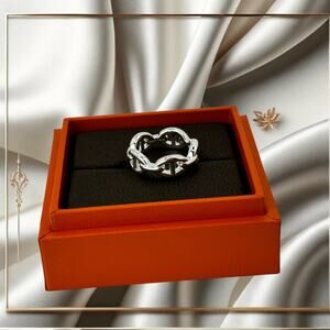Brand New Authentic Hermès Chaine d'Ancre Enchainee Ring – Size 52